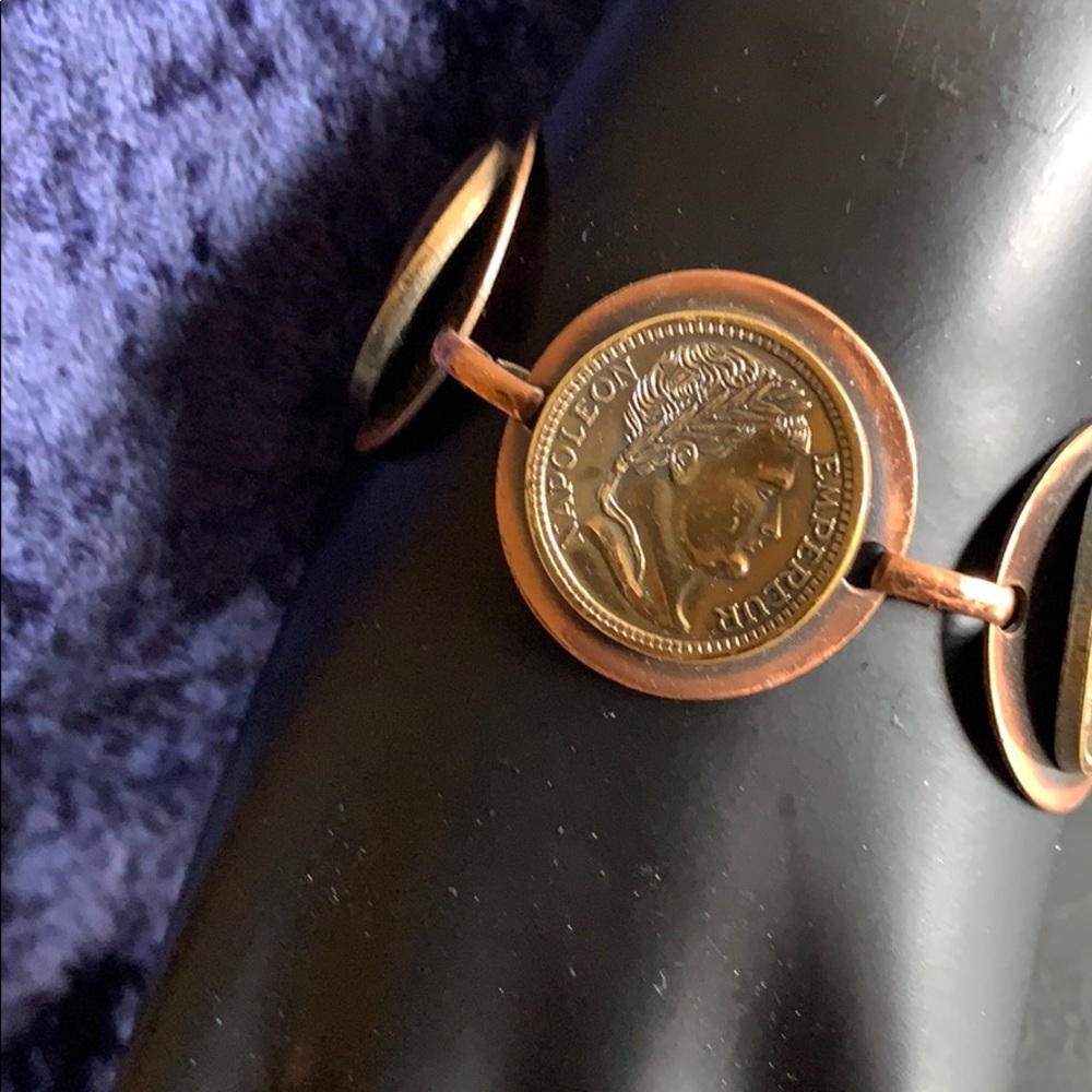 Vintage solid copper french-style bracelet